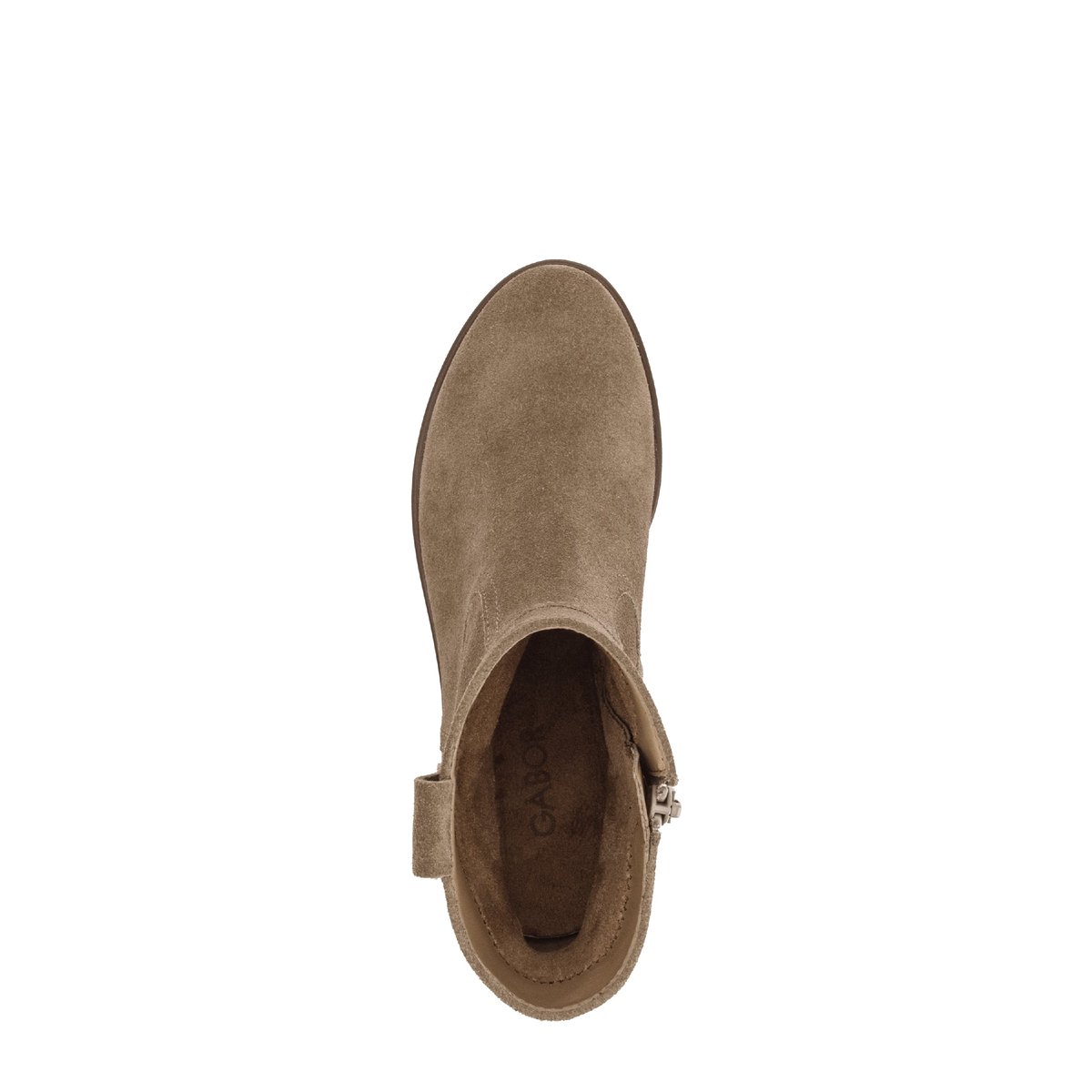 Bottines en cuir à talon compensé marron velours, GABOR
