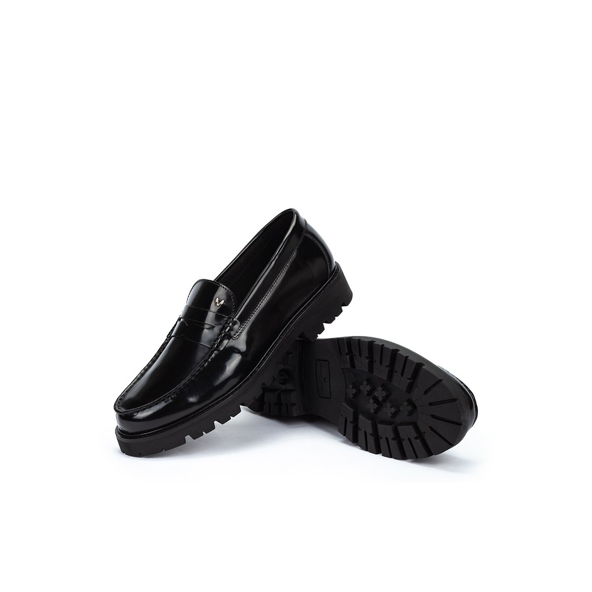 Mocassins cuir Sutton black, MARTINELLI