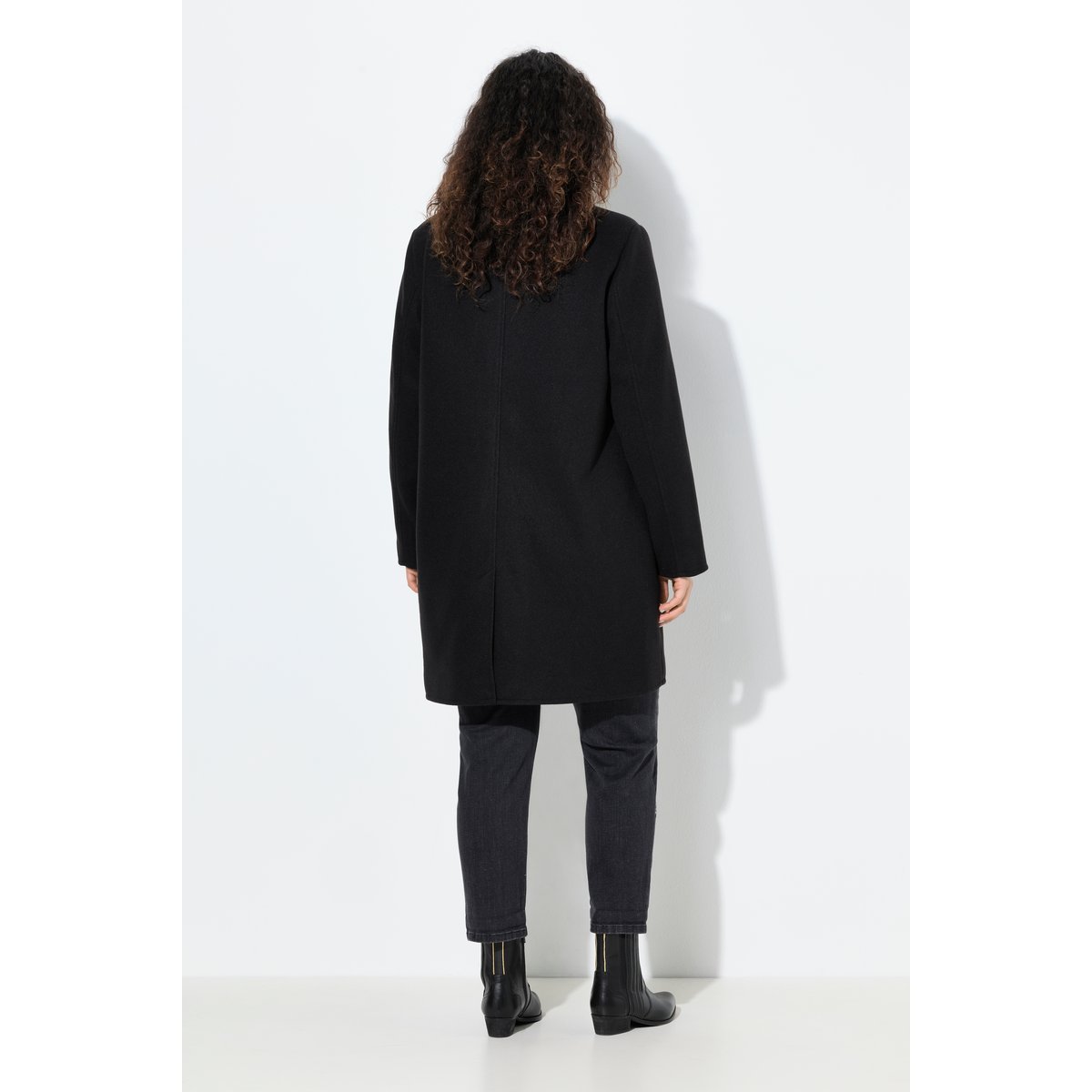Manteau en lainage à col pelle à tarte et noir, ULLA POPKEN
