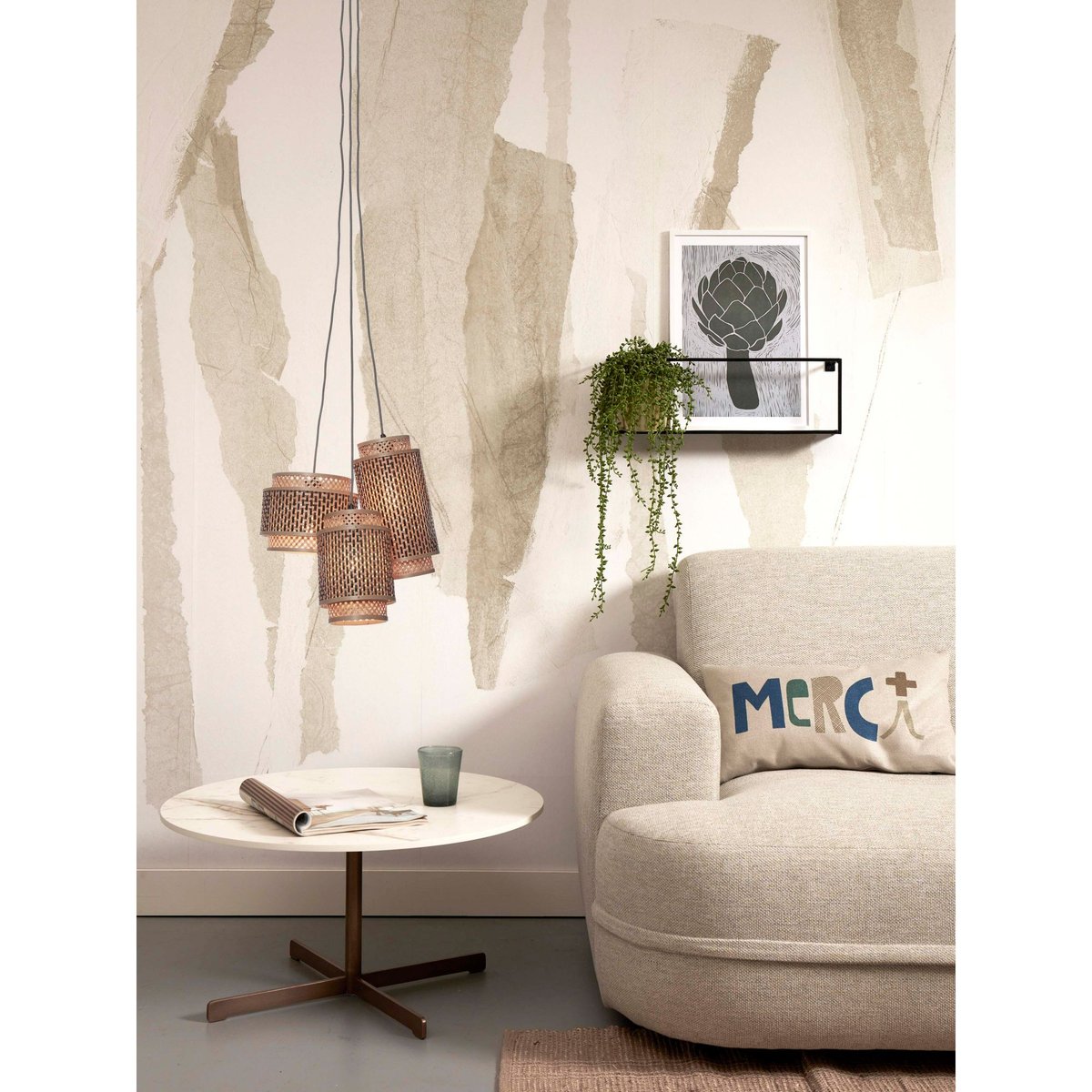 Suspension Bambou BHUTAN naturel, GOOD & MOJO