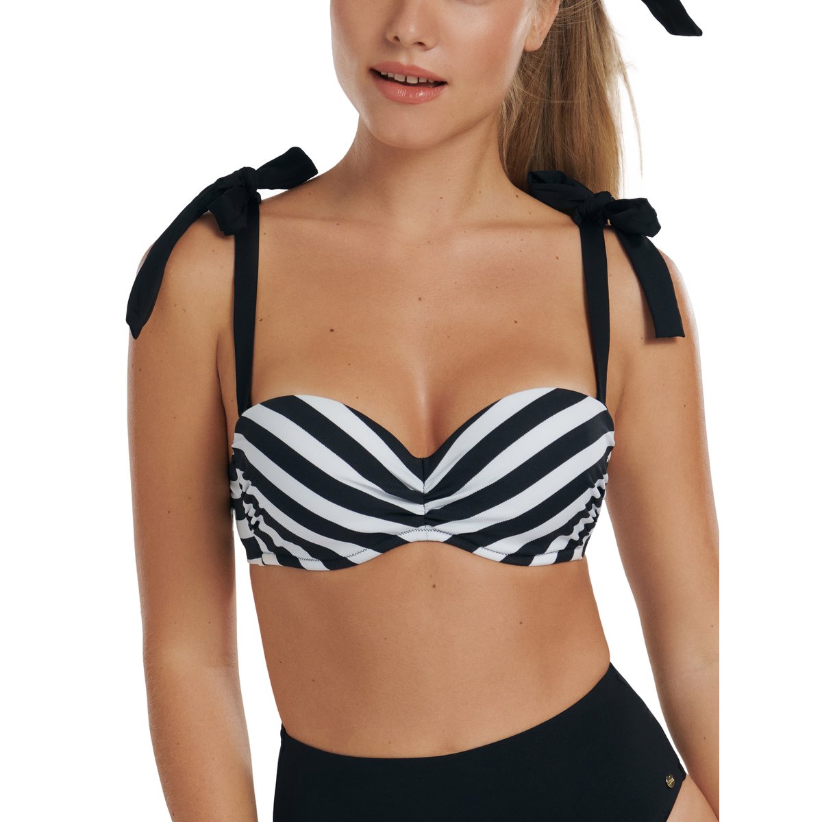 Haut maillot de bain bandeau multpositions Rhodes noir, LISCA