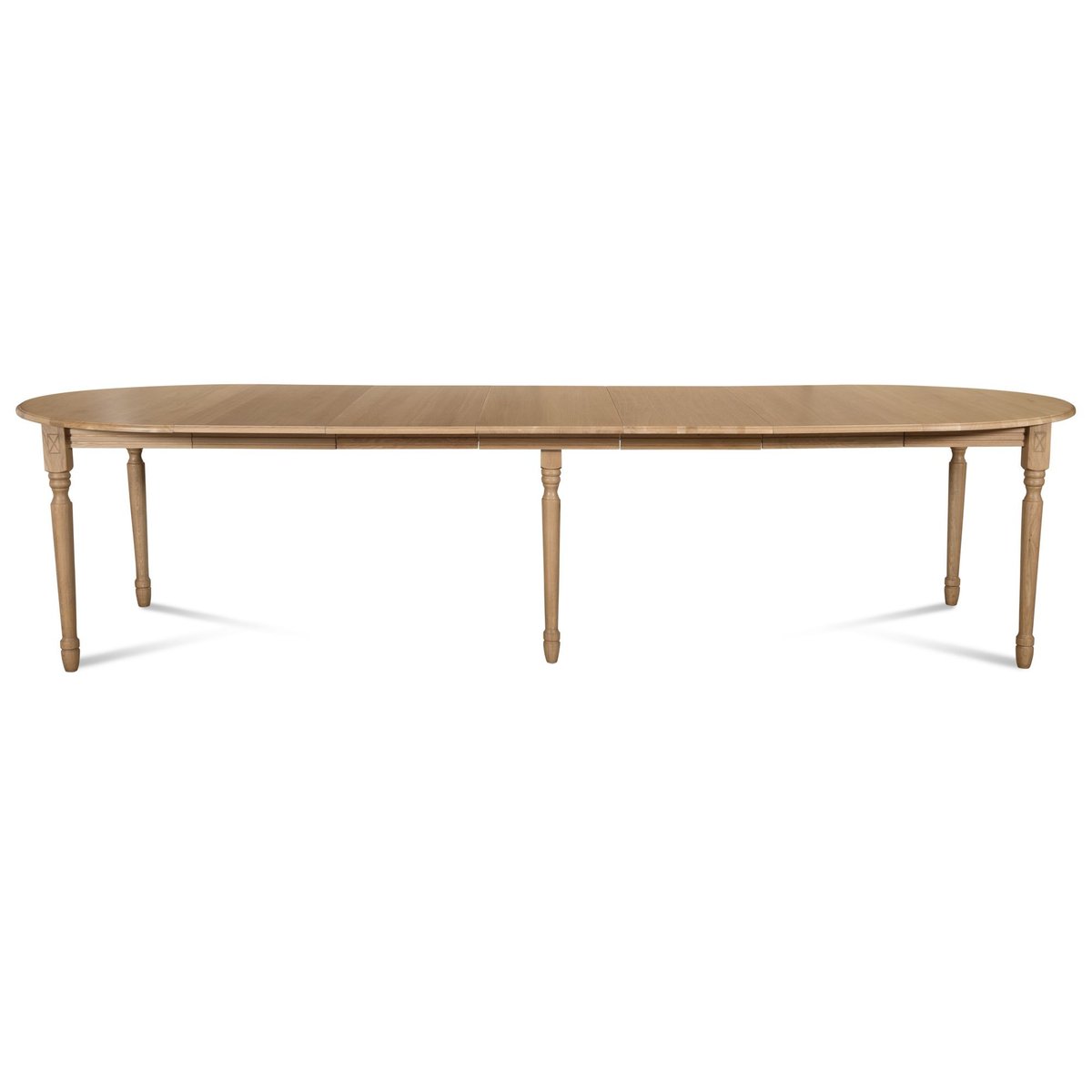 Table ronde en bois 6 pieds tournés D105 + 3 rallonges bois - VICTORIA chêne, HELLIN, DEPUIS 1862