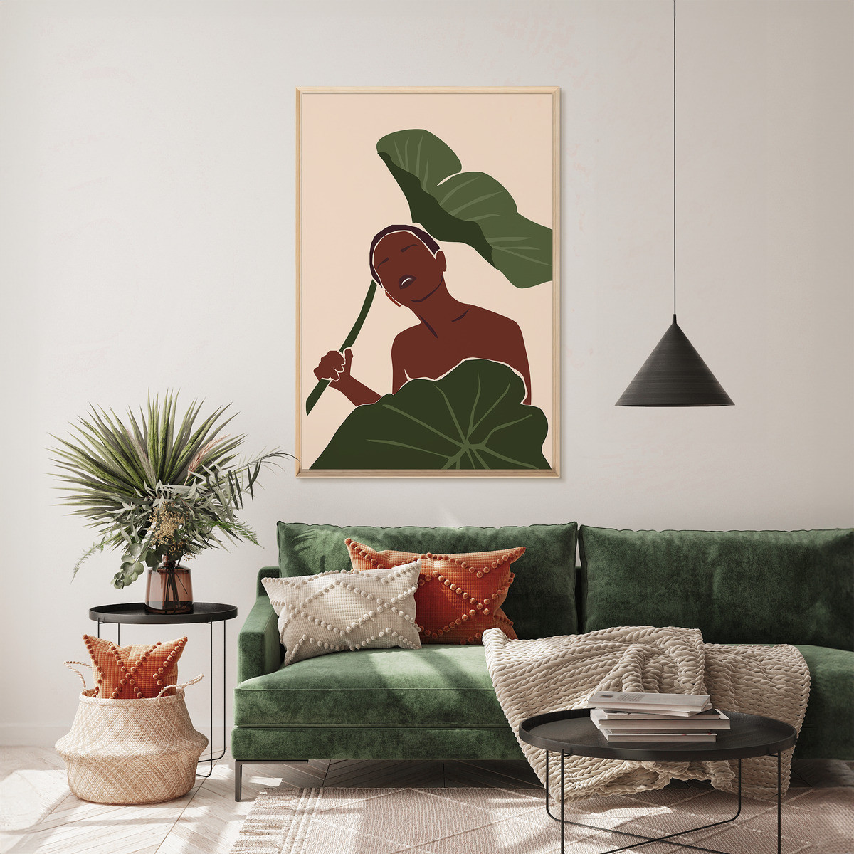 Tableau Mural Encadré Femme Tropicale Minimaliste ILLUSTRATION tableaux encadrés, CEANOTHE