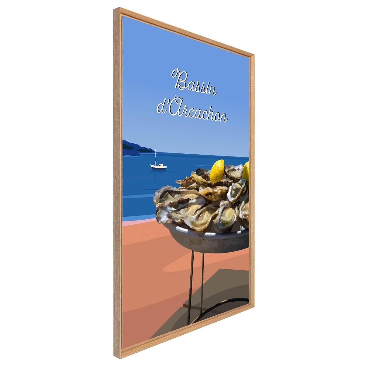 Tableau Mural Illustration D'arcachon PLAGE multicolore-fibres de bois, CEANOTHE