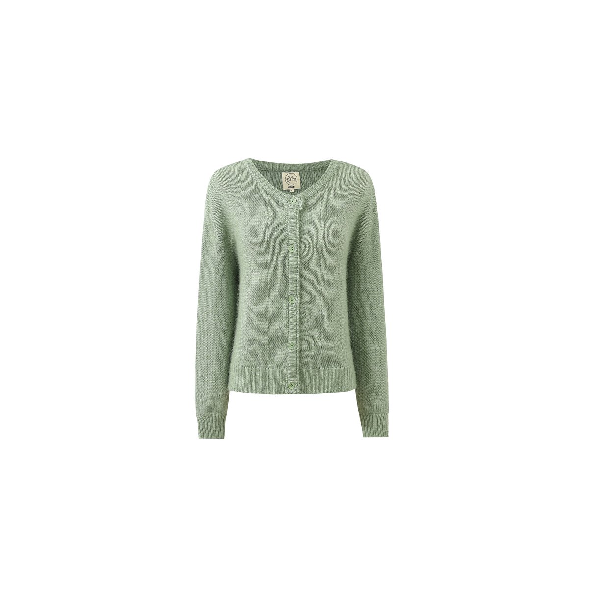 Cardigan  en laine SENCHA vert kaki, FRNCH