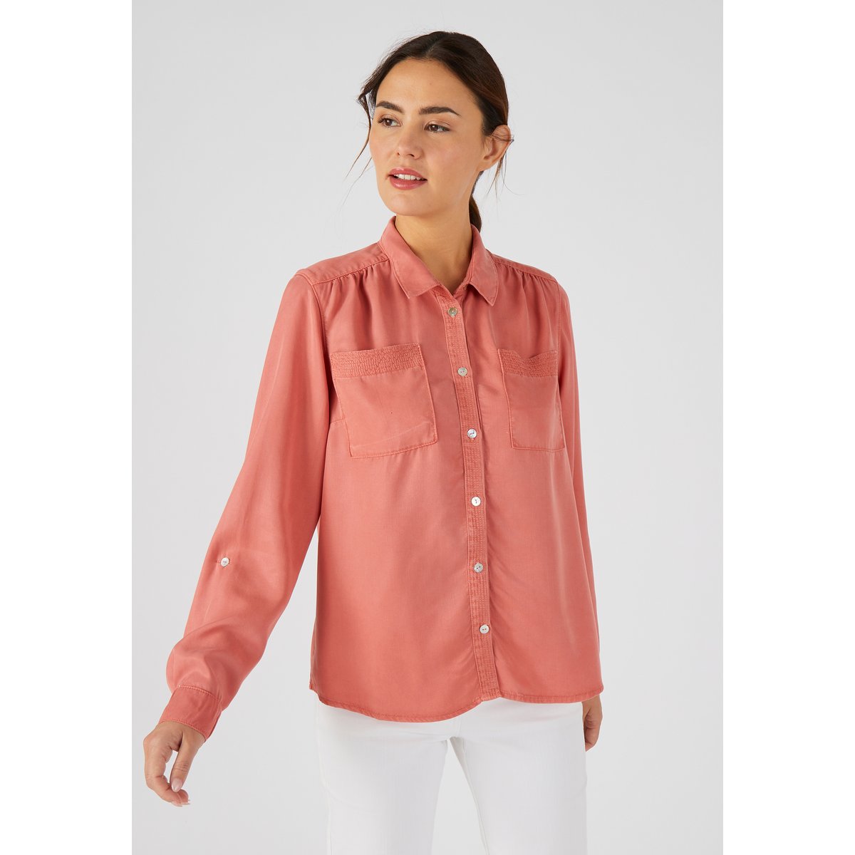 Chemisier fibres lyocell Tencel(TM) vieux rose, DAMART