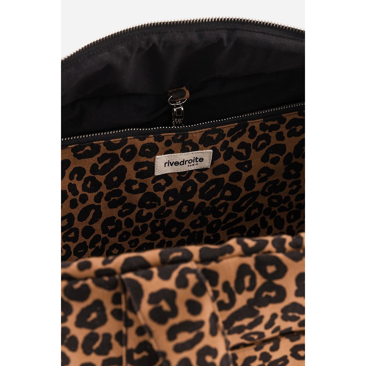 Tas DARCY - THE NON DIAPER BAG Recycled Cotton kastanje luipaard, RIVEDROITE
