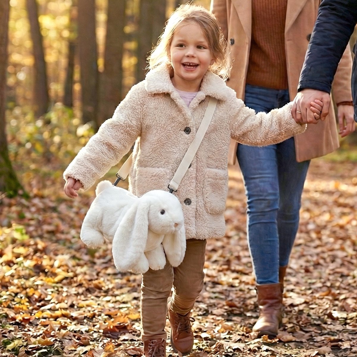 Grande sacoche bandoulière animaux enfant écru, SEVIRA KIDS