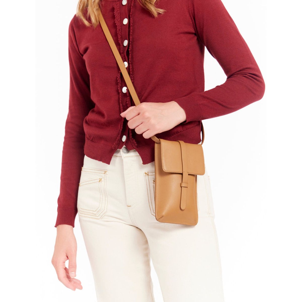 Pochette léonore marron, INES DE LA FRESSANGE PARIS
