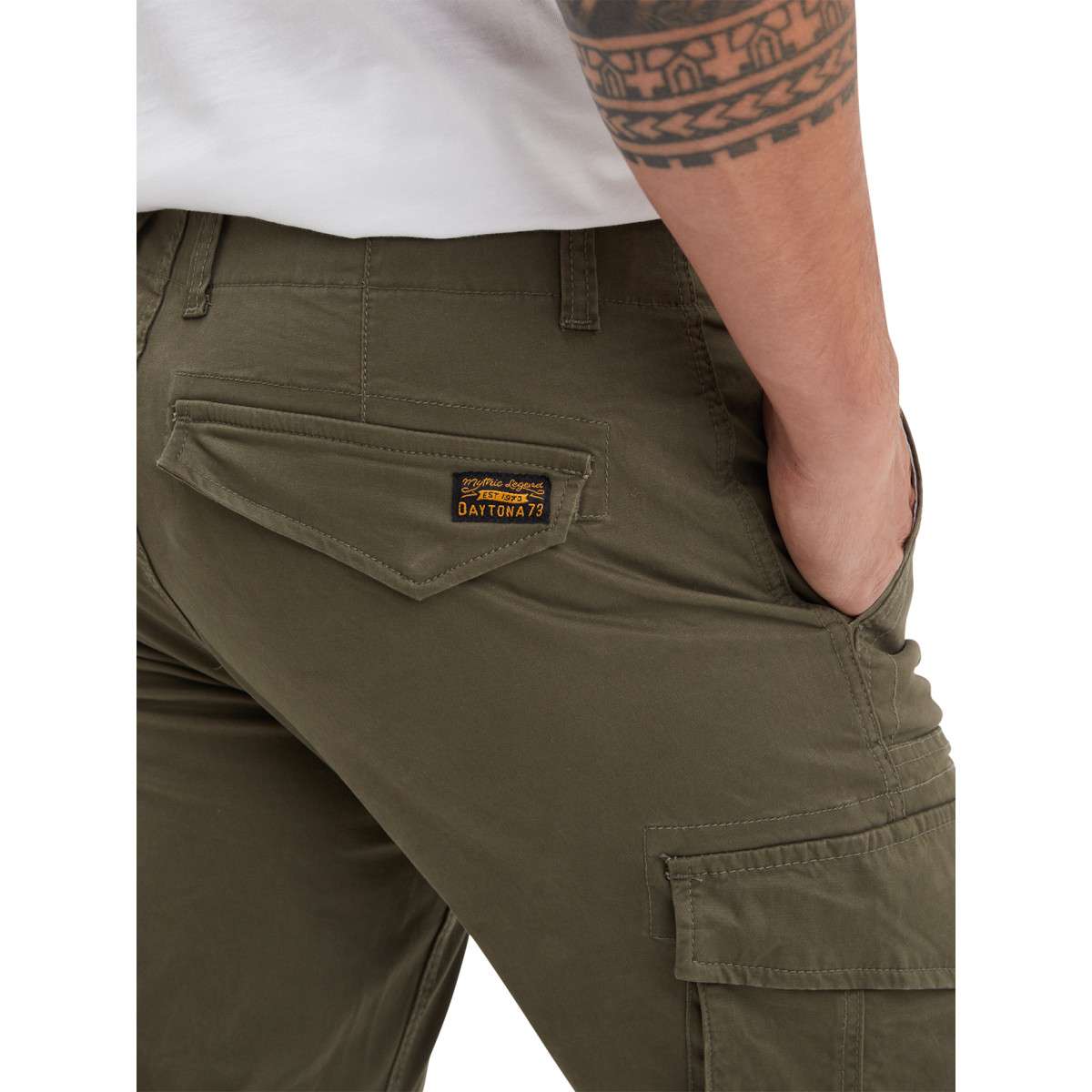 Cargo coton regular fit vert, DAYTONA