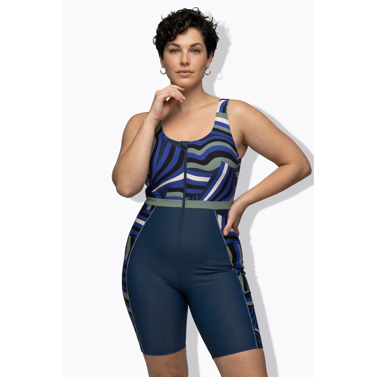 Maillot de bain à jambes longues bleu foncé, ULLA POPKEN