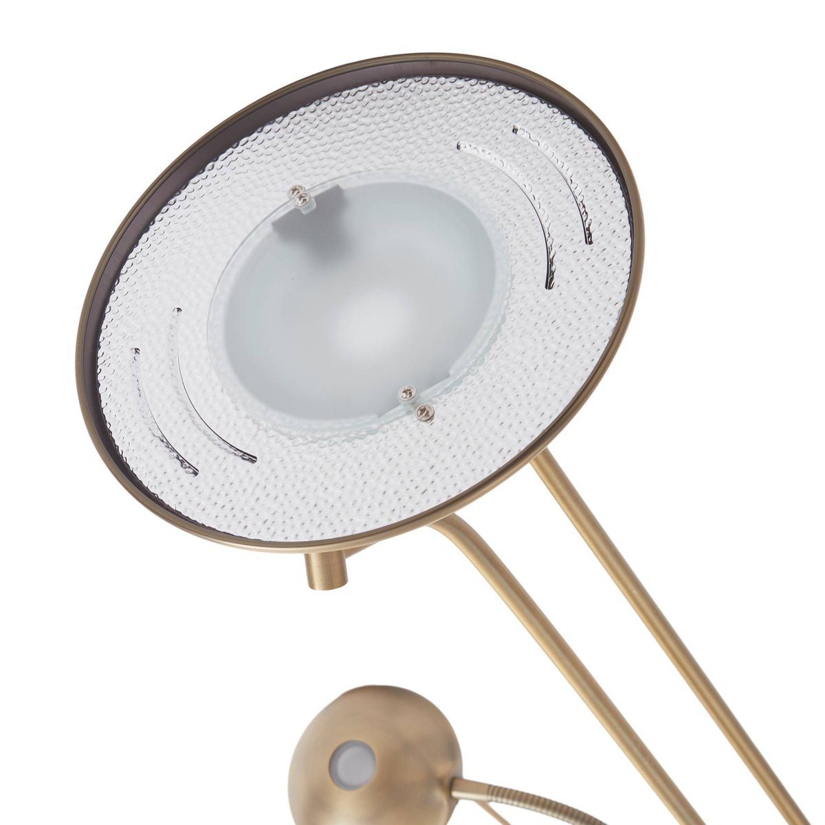 Lampadaire en métal moderneLED, Josefin bronze, blanc givré, LINDBY
