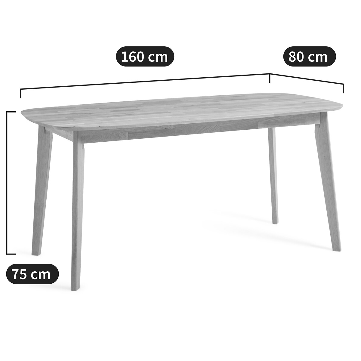 Dalmar 6-Seater Dining Table in Solid Oak oak, LA REDOUTE INTERIEURS