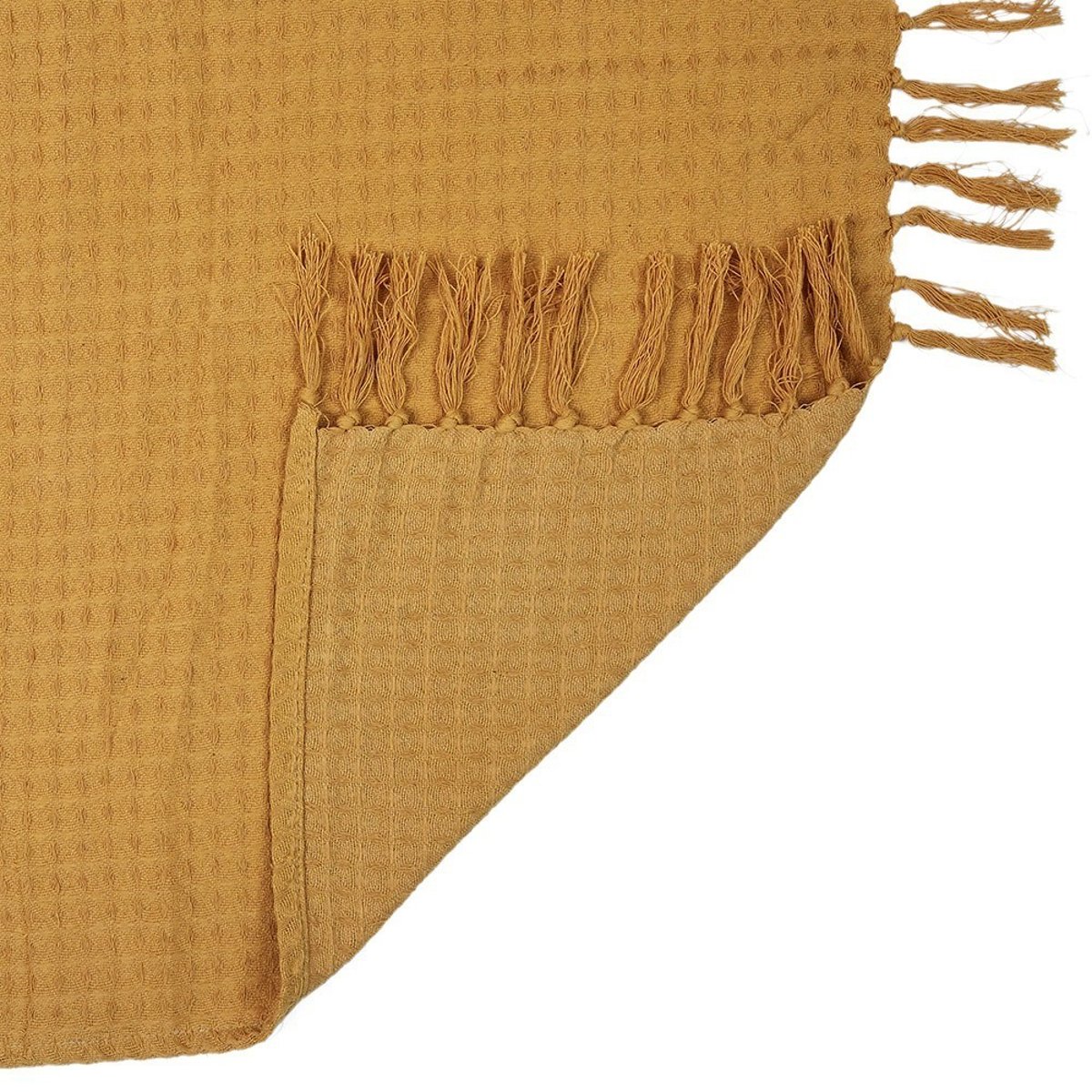 Jeté de canapé gaufré 170x250  ivoire jaune, DECORATIE