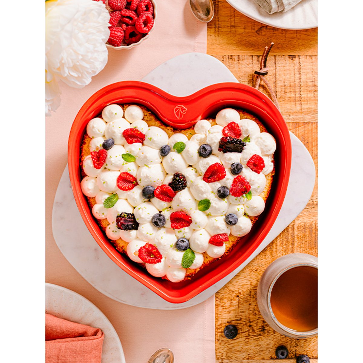 Plat four céramique coeur rouge 26 cm FOR YOU rouge, PEUGEOT