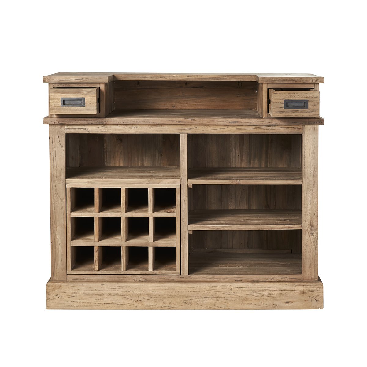Bar en bois de teck recyclé 120 cm CARGO naturel, BERAH GETAH
