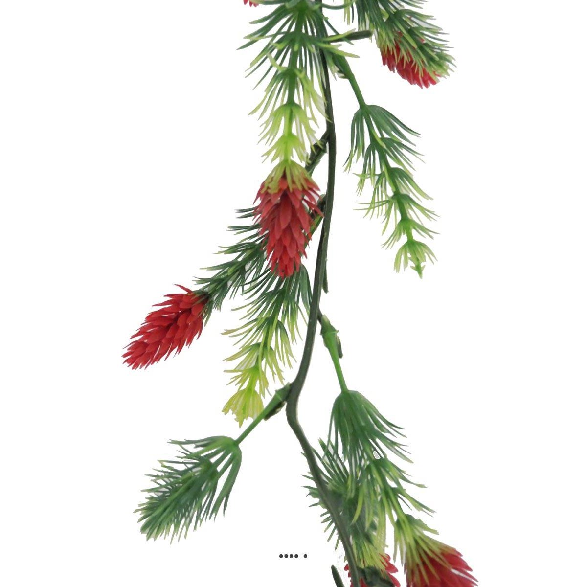 Guirlande de 30 pommes de pin artificielles rouge, ARTIFICIELLES