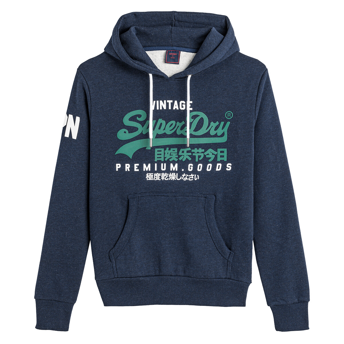 Sweat à capuche Vintage Logo bleu marine, SUPERDRY
