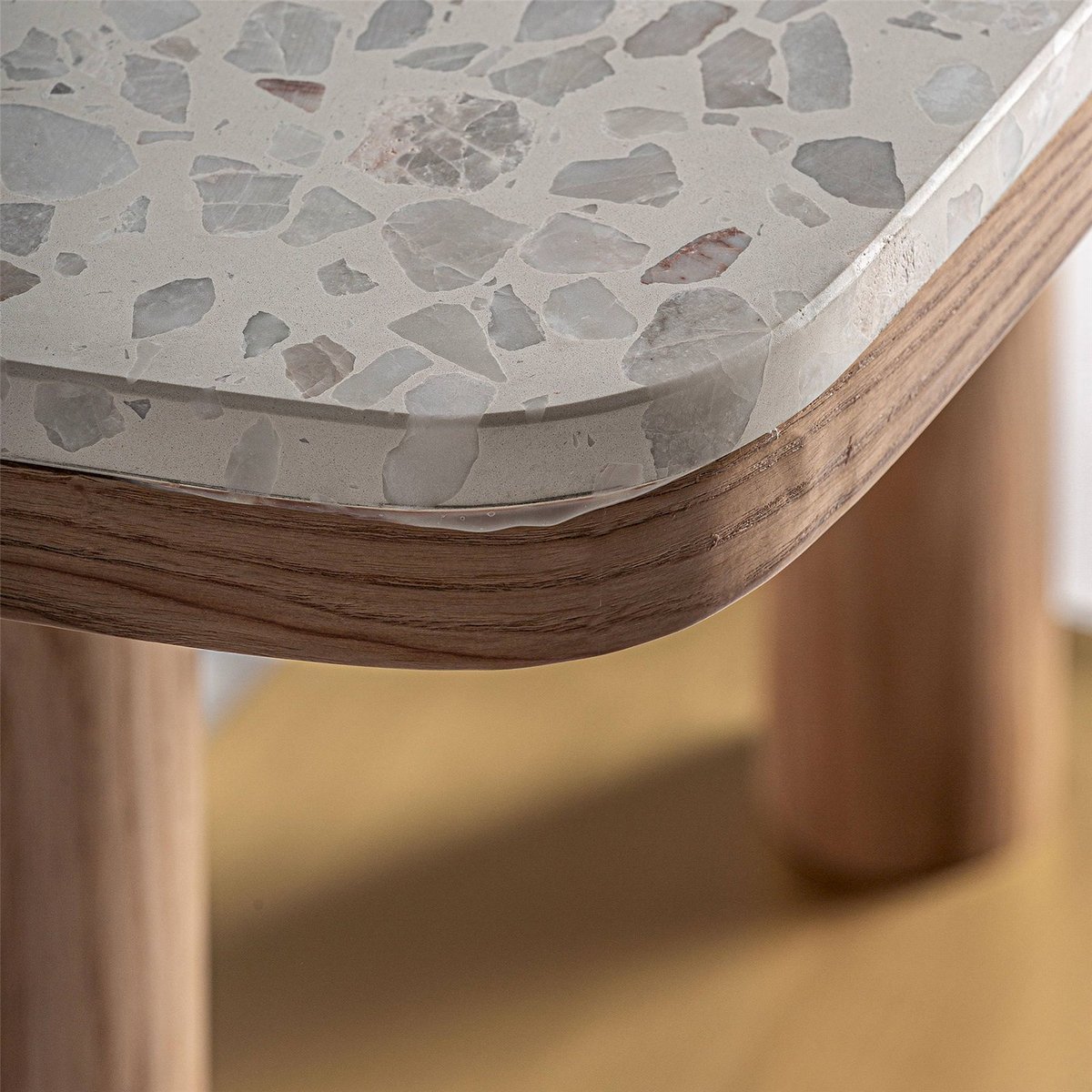 Table de bar en terrazzo style art déco blanc terrazzo effet marbré, RECOLLECTION