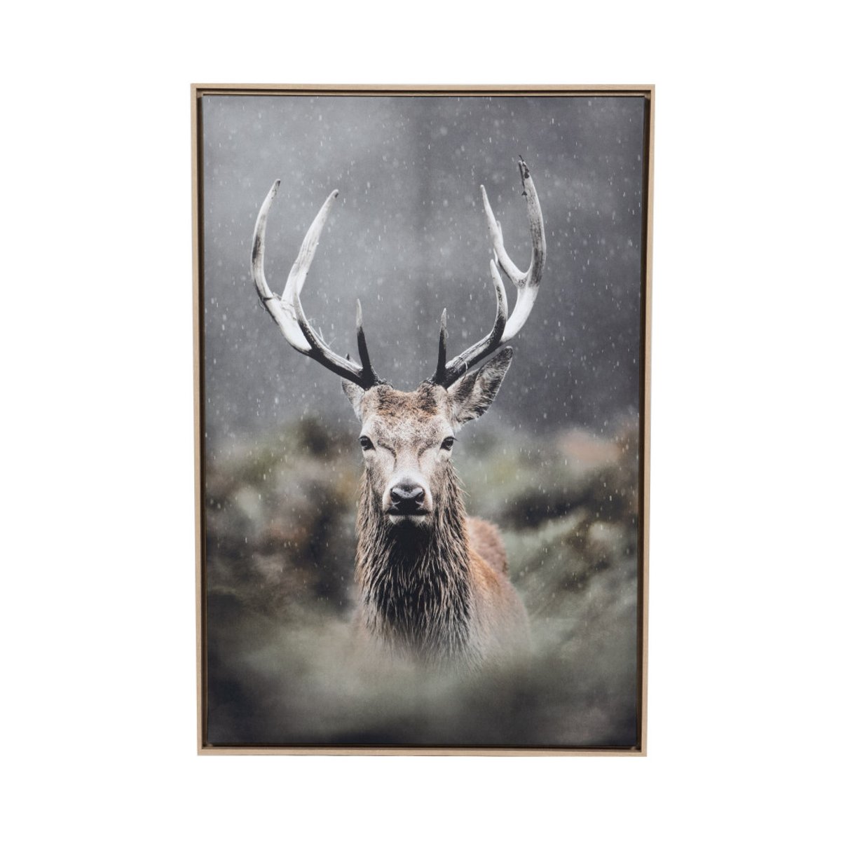 Toile cerf dans les buissons 80x120 cm gris, AMADEUS