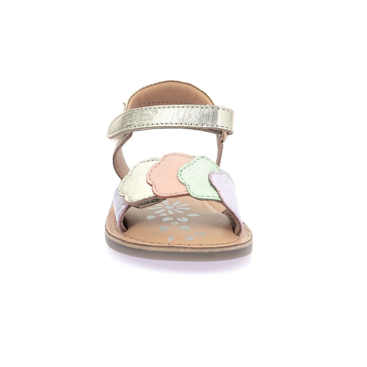 Sandali in pelle con chiusura a velcro Dyastar color oro multicolore, KICKERS