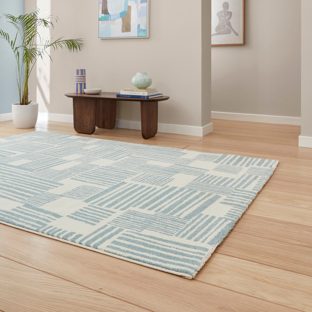 Catherine Lansfield Blocks Modern Abstract Rug light blue, CATHERINE LANSFIELD