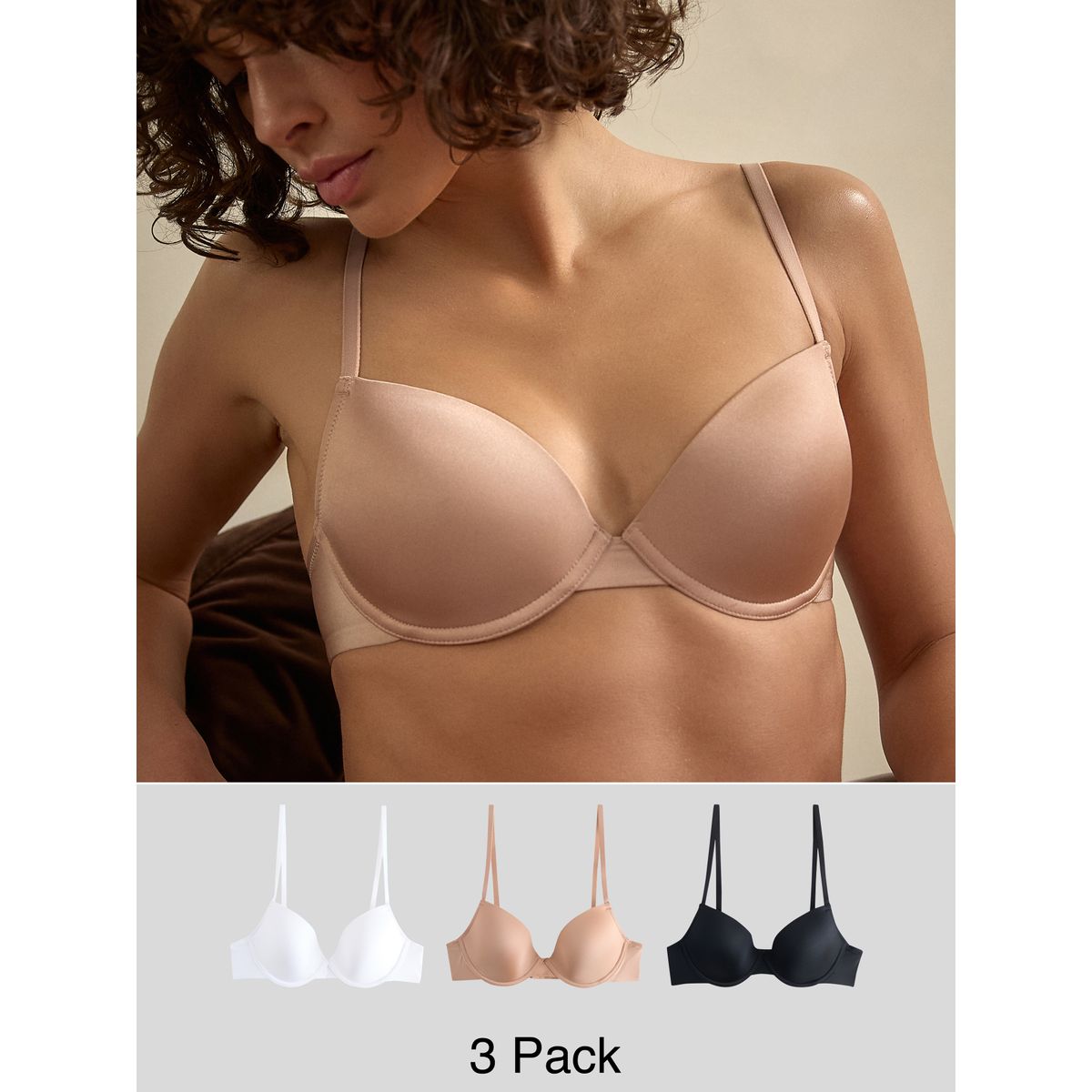 Soutien-gorge invisible, lot de 3 noir/ blanc/ chair, NEXT