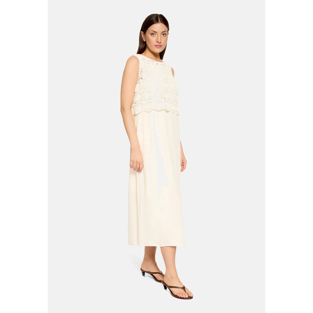 Robe casual à broderies eggnog, CARTOON