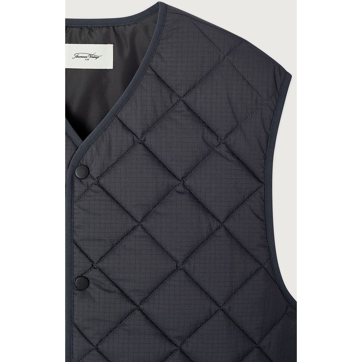 Gewatteerd vest zonder mouwen, YUPIBAM koolstof, AMERICAN VINTAGE