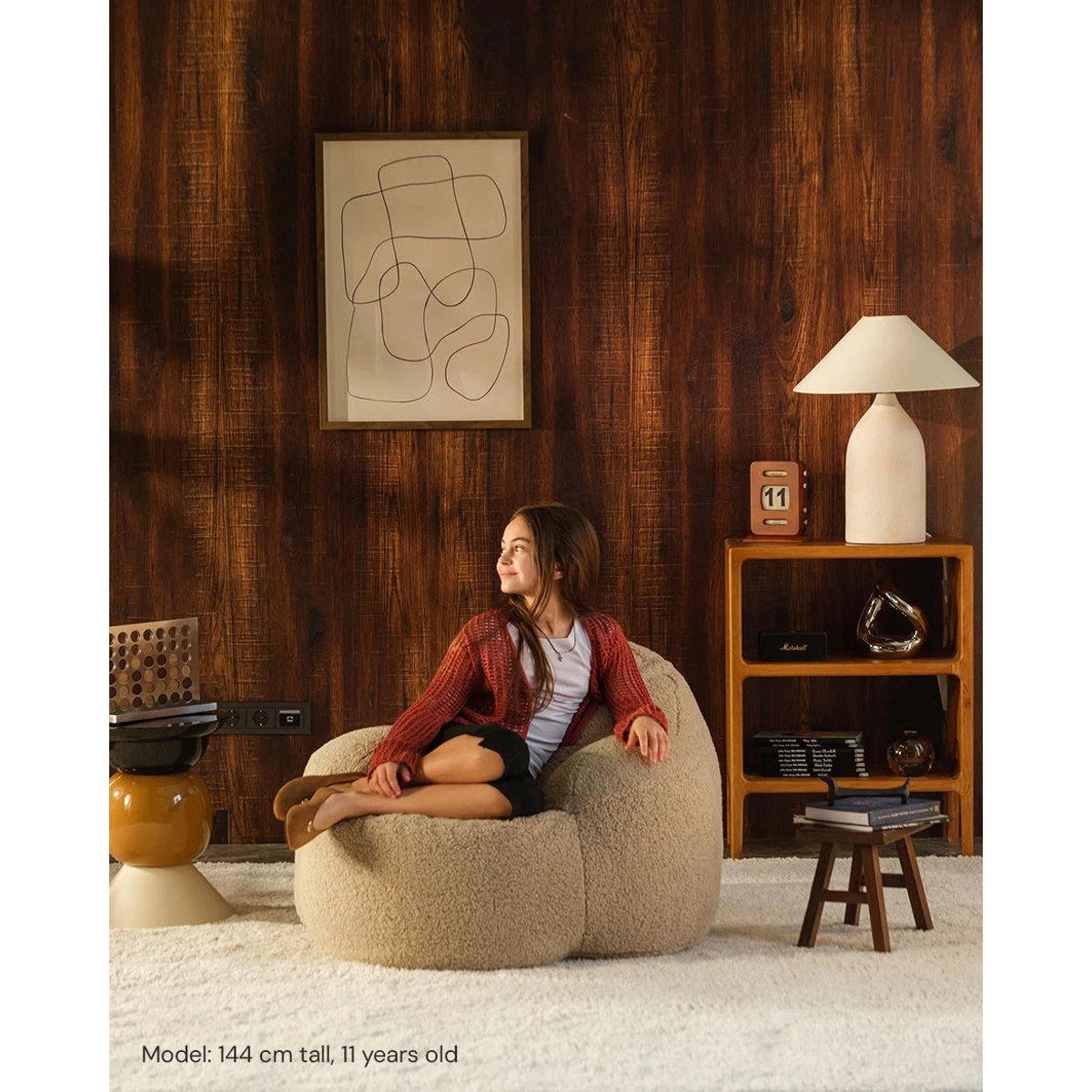 Momo Pouf Fauteuil Ado en Teddy biscuit, WIGIWAMA
