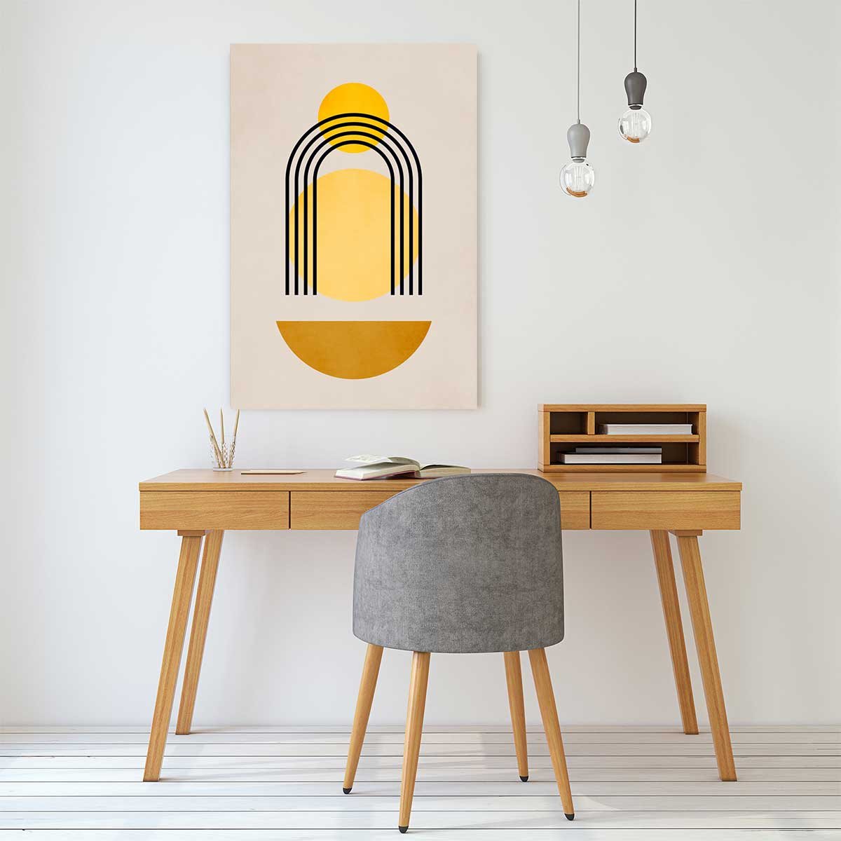 Tableau dessin abstrait Bauhaus n°5 tableau alu dibond, HEXOA