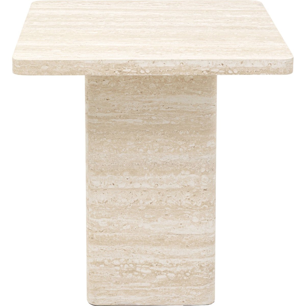 Table d'appoint carrée imitation pierre, TRAVERTINO beige, KARE DESIGN