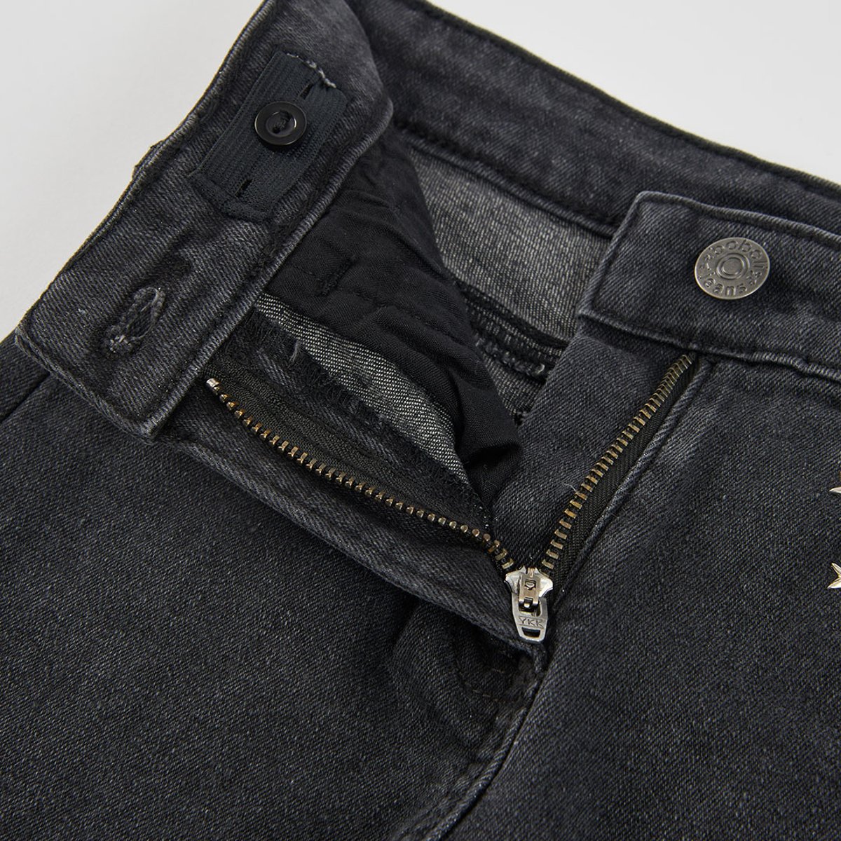 Pantalon fille denim avec étoiles noir, BOBOLI