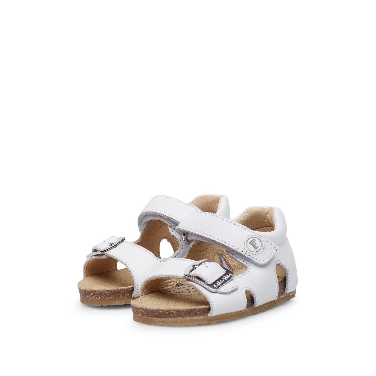 Sandales en cuir de veau ciré BEA blanc, FALCOTTO