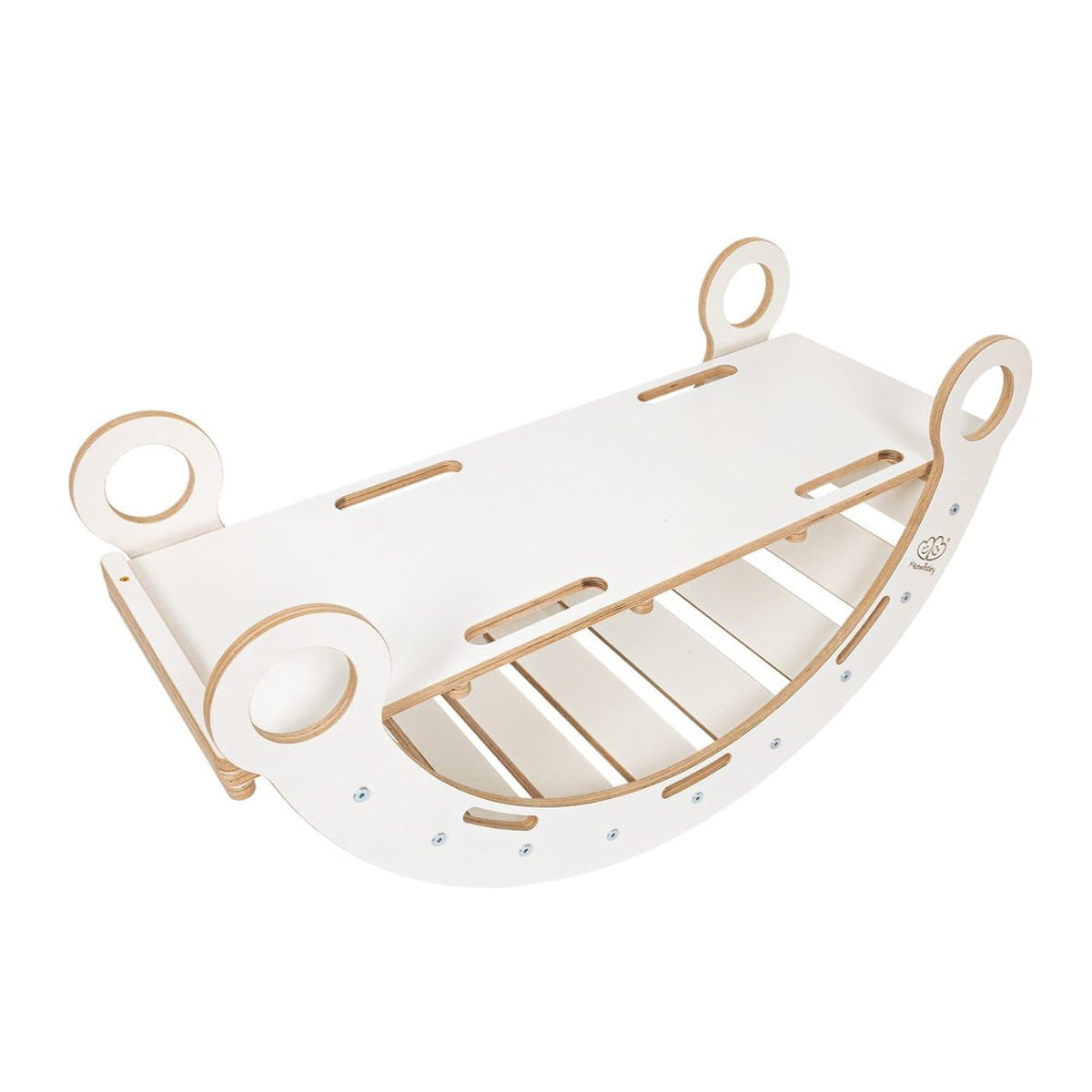 Arche Rocker d’éveil avec rampe sans coussin rocker blanc avec coussin rose, MEOW BABY