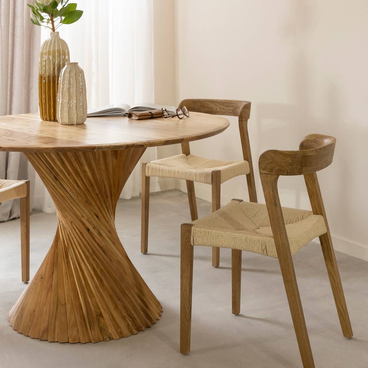 Lot de 2 chaises en bois de chêne AUREN bois clair, MADE IN MEUBLES