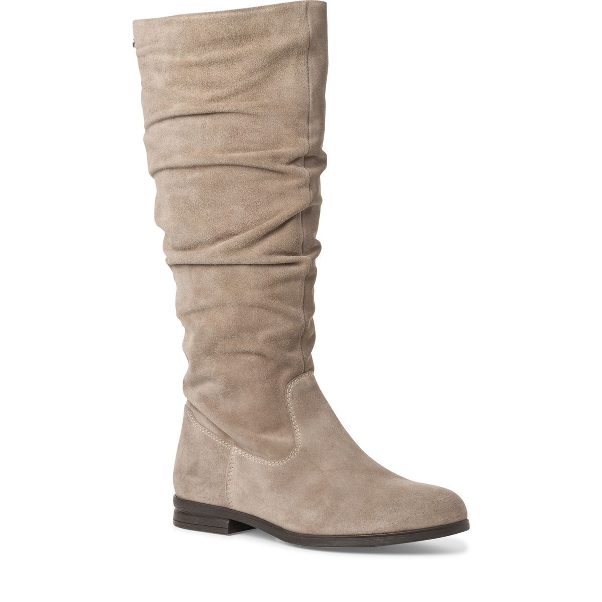 Bottes plates en cuir marron taupe, TAMARIS