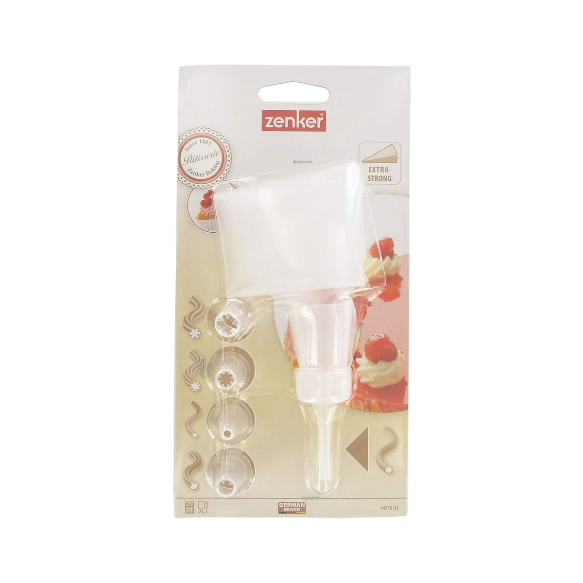 Poche à douille et 5 embouts SMART PASTRY transparent, ZENKER
