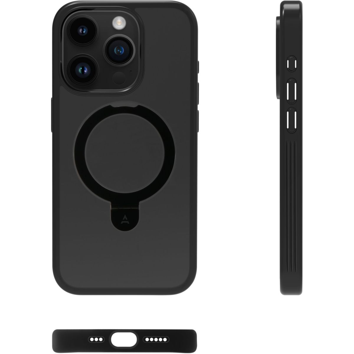 Coque iPhone 15 Pro MagSafe 2 en 1 - Noir couleur unique, ADEQWAT