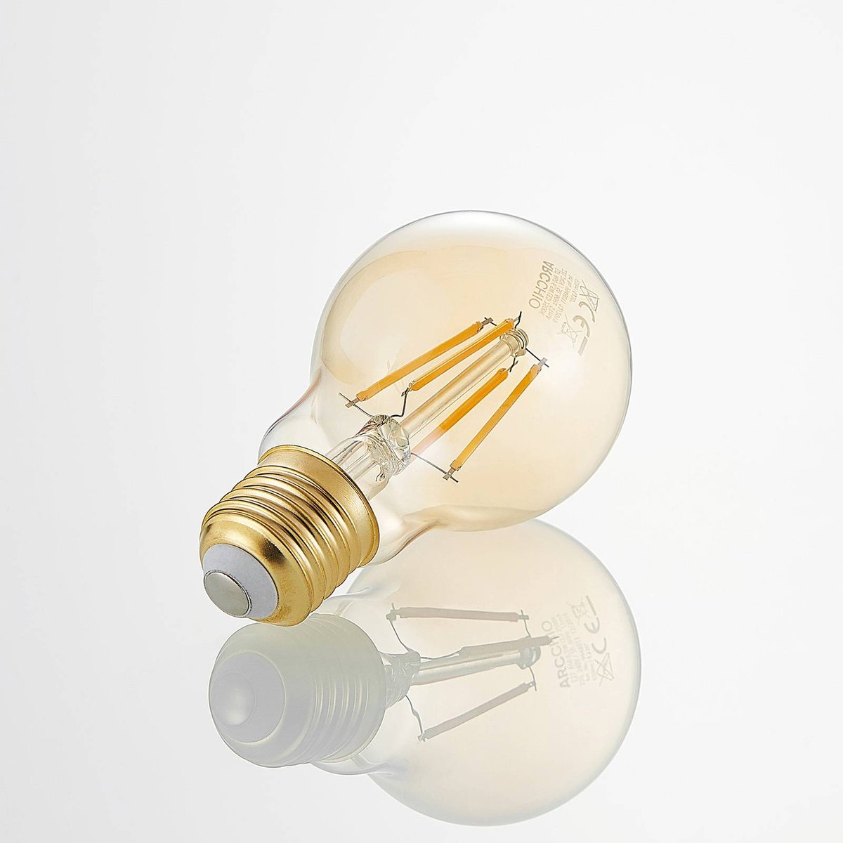 Ampoule E27 en verreLED, E27 6,5W LED-Lampe ambre, ARCCHIO