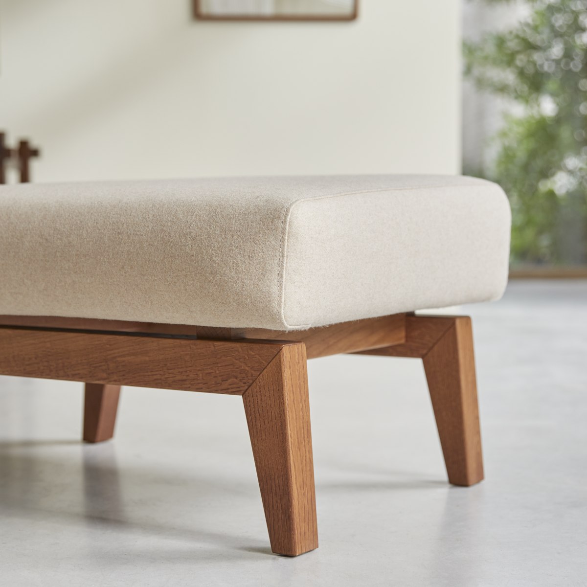Repose-pied en Tissu, BJORN beige, TIKAMOON