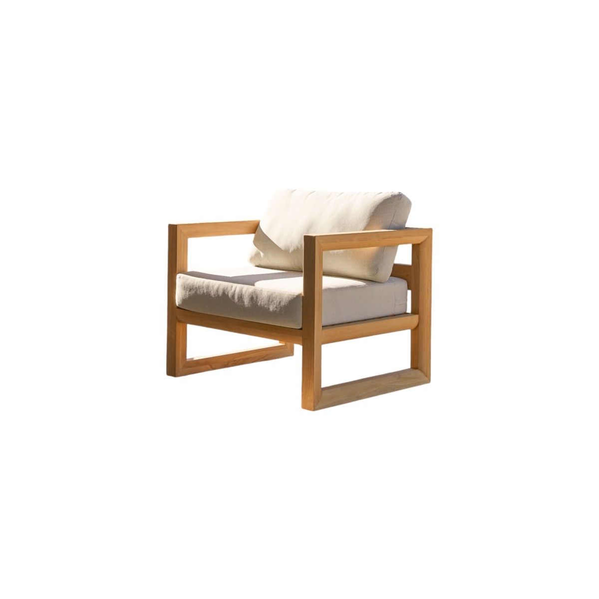 Fauteuil de jardin en Teck massif, NOAH blanc, TIKAMOON