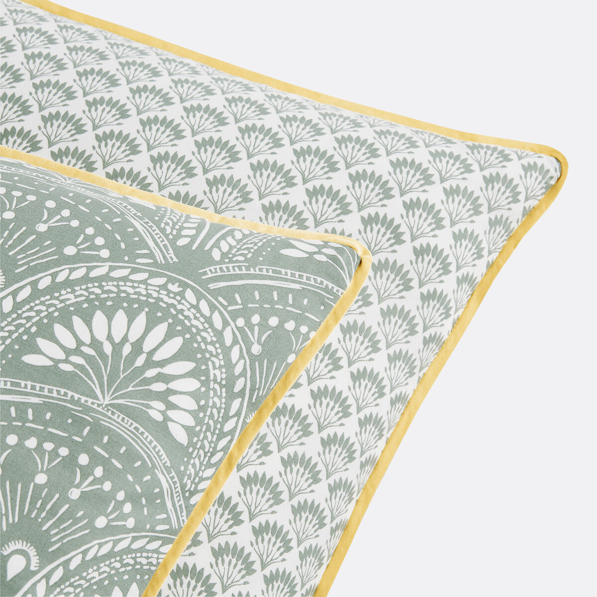 Jaipur Green Washed Cotton Pillowcase green print, LA REDOUTE INTERIEURS