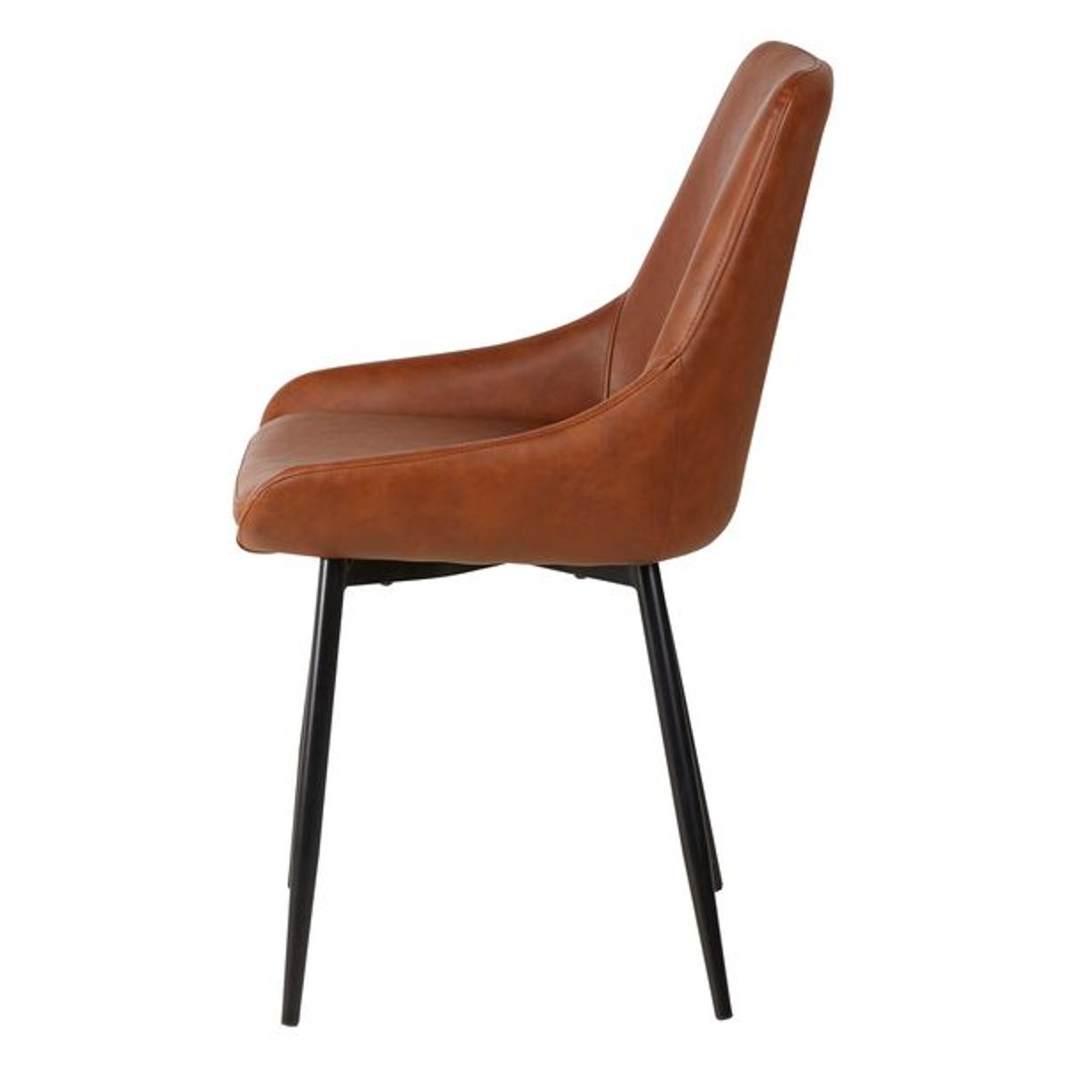 Chaise en PU marron foncé, ZAGO