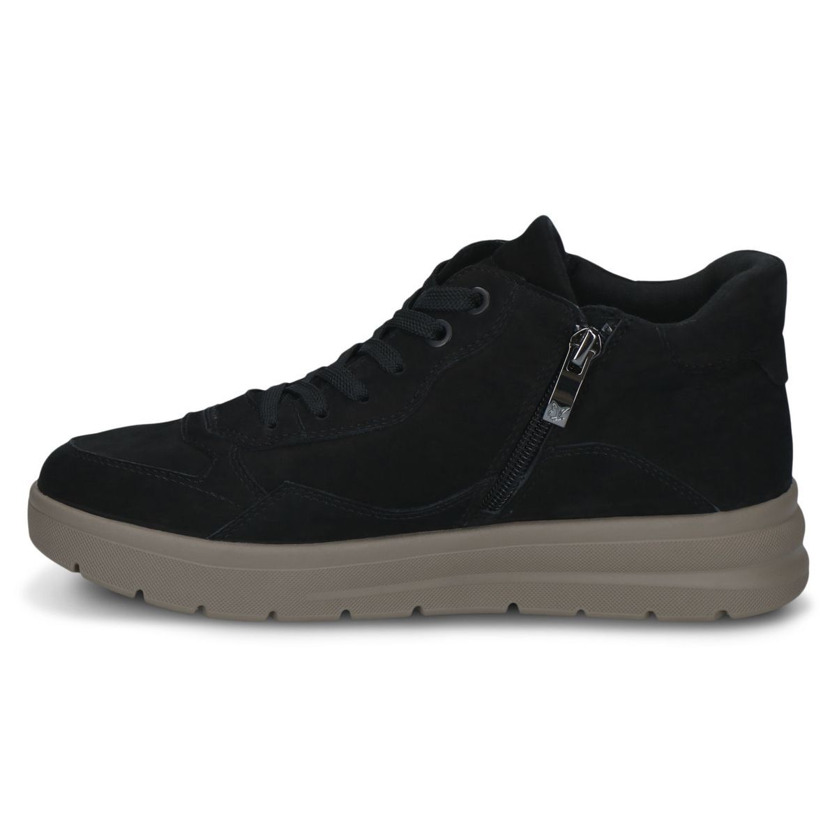 Basket en cuir noir nubuck, CAPRICE