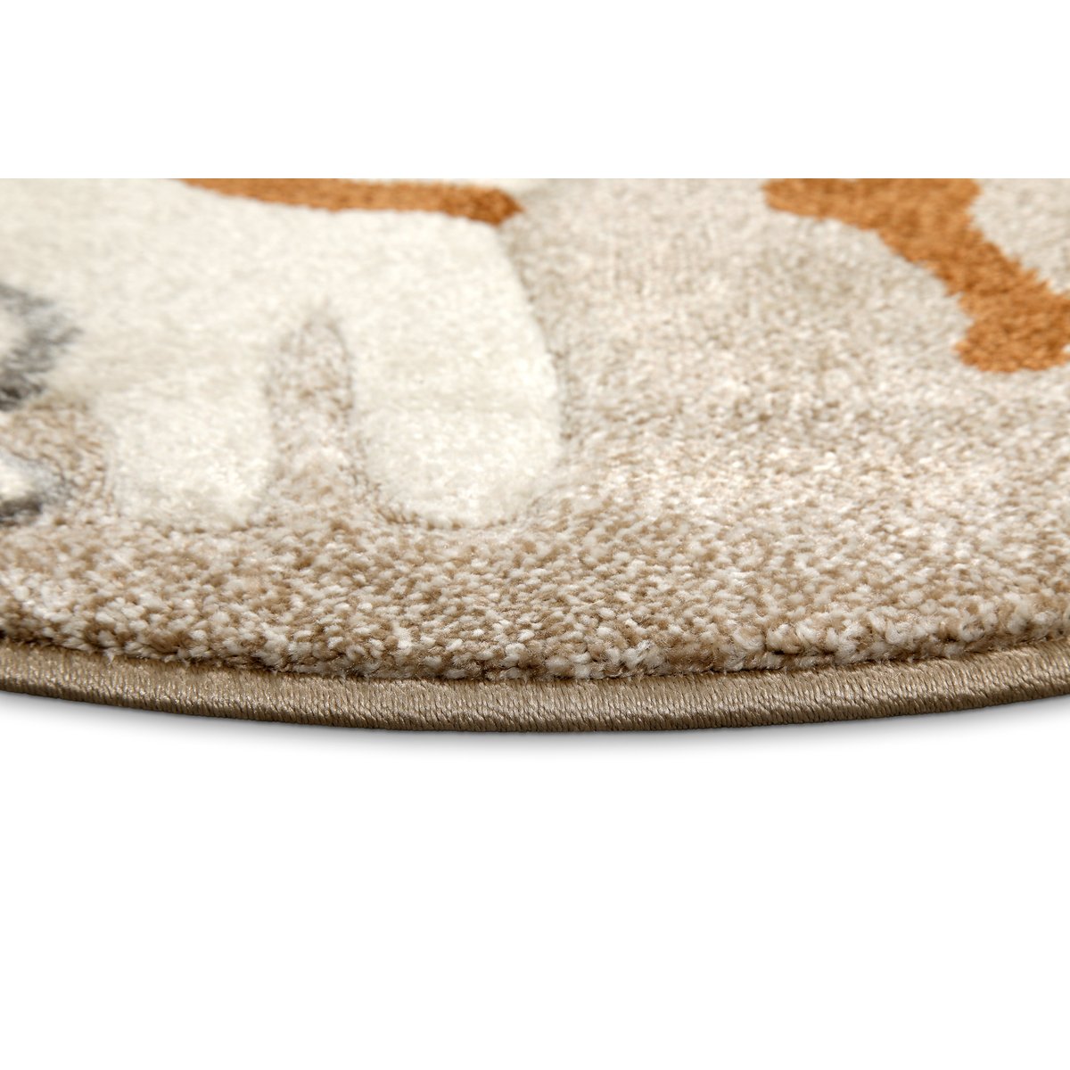 Tapis enfant rond motif chiens , Rocky & Friends sable beige, SMART KIDS