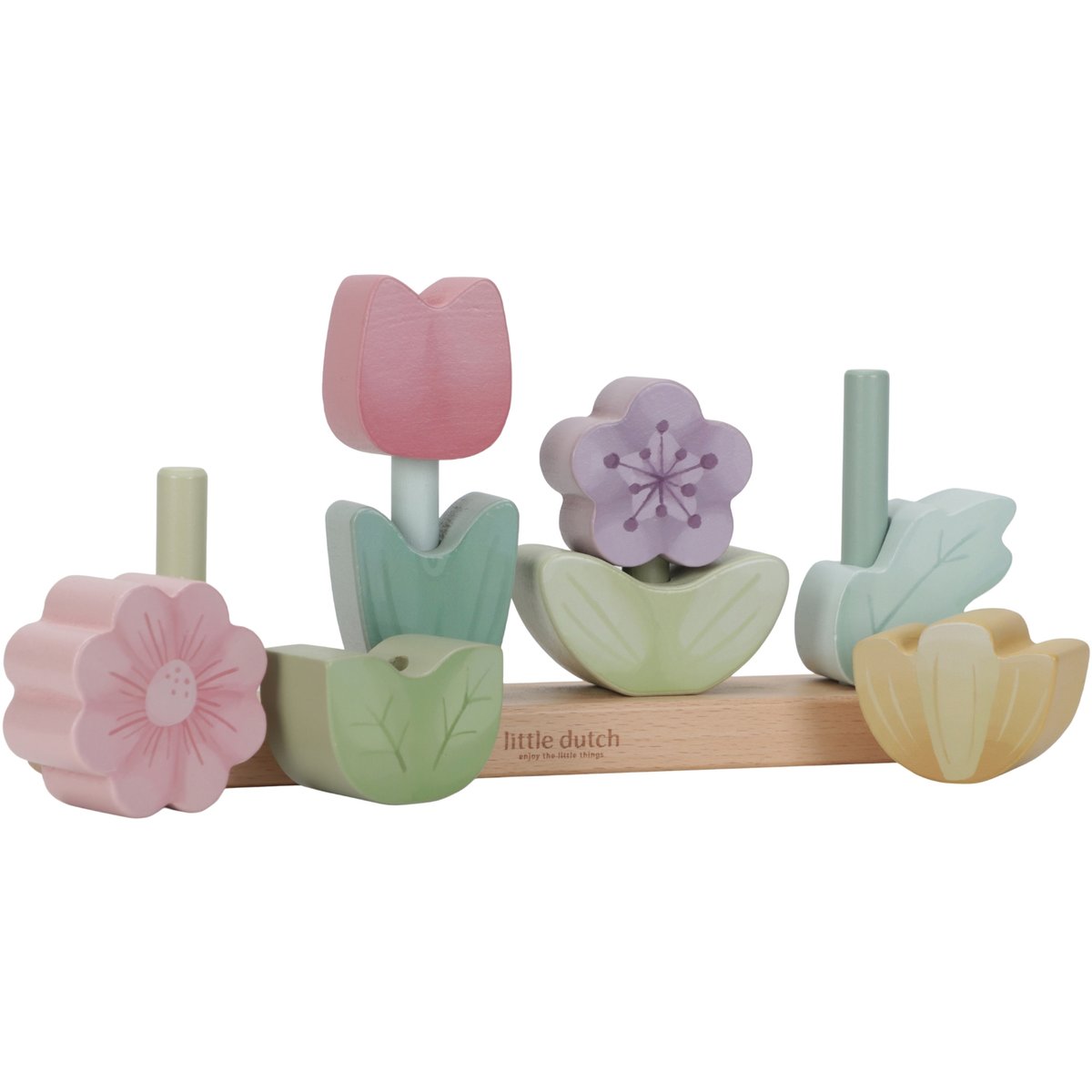 Puzzle à empiler rose, jaune, vert, violet, multicolore, LITTLE DUTCH