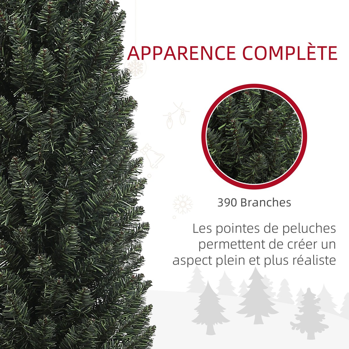 Sapin de Noël Plastique Vert vert, HOMCOM