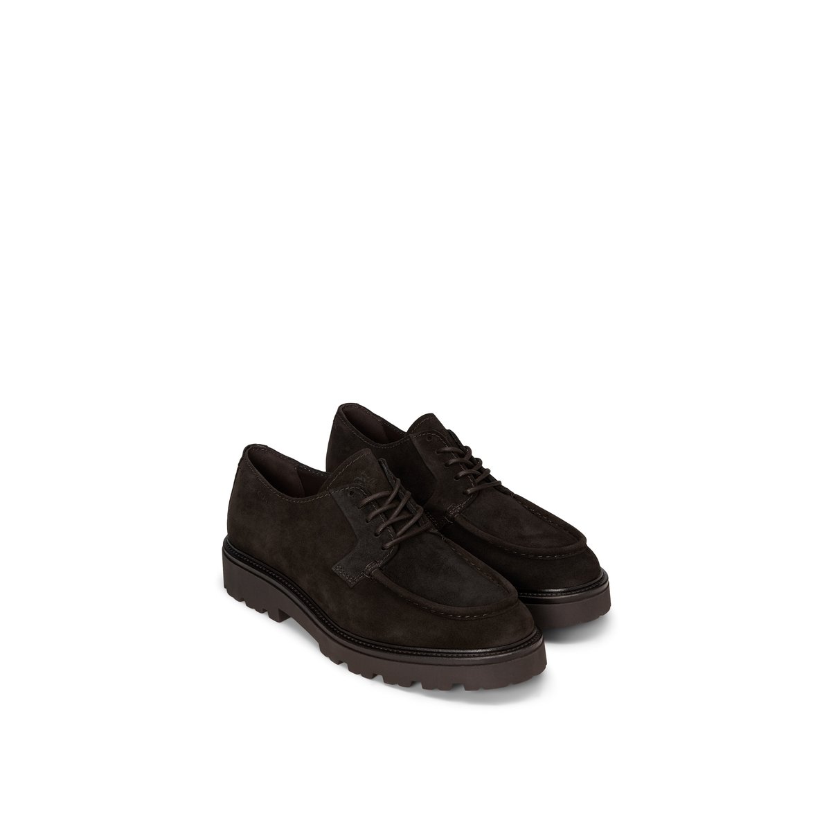 Chaussures à lacets, modèle Phil en cuir velours huilé marron fonce, MARC O'POLO
