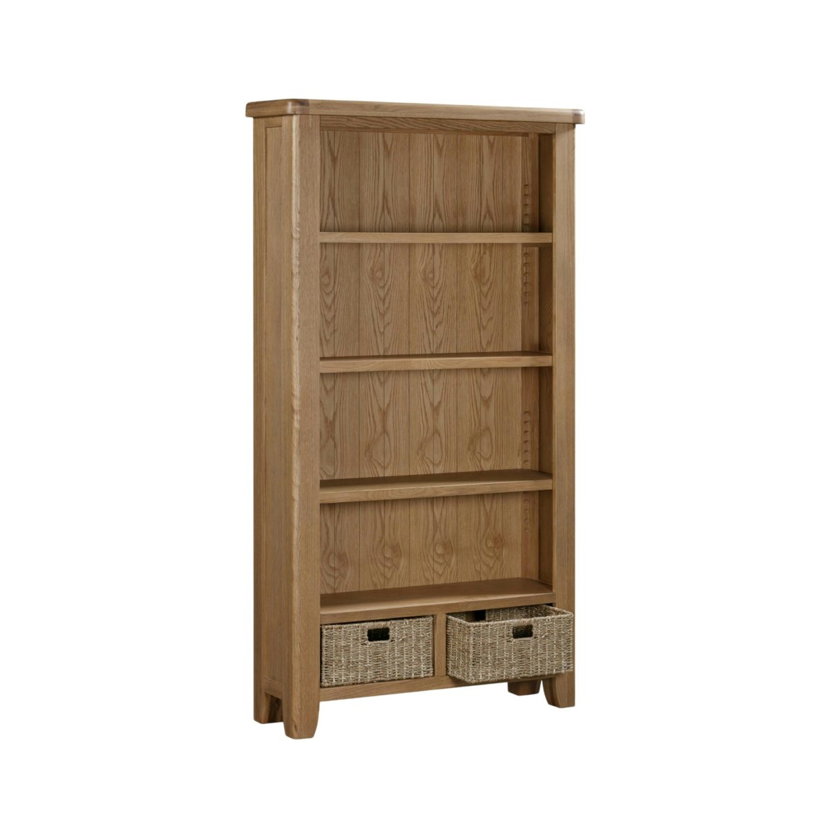 Bibliothèque chêne avec 2 paniers de rangement VALMONT bois naturel, PIER IMPORT